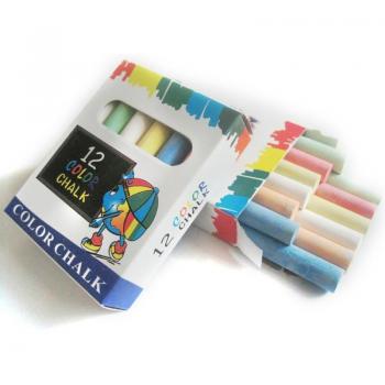 Dust‑Free Drawing Chalks – 12 pcs, 6 Rich Colors for Students and Offices
