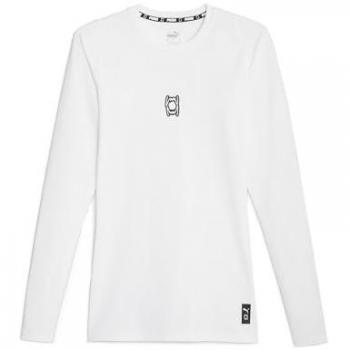 Puma Hoops Team Long Sleeve Baselayer Bianco