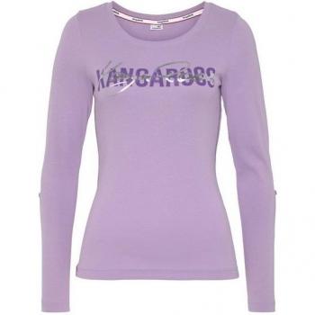 KangaROOS Langarmshirt mit Rippware und Farbeinsatz