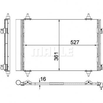 MAHLE AC 554 000P Klimakondensator für PEUGEOT und CITROËN