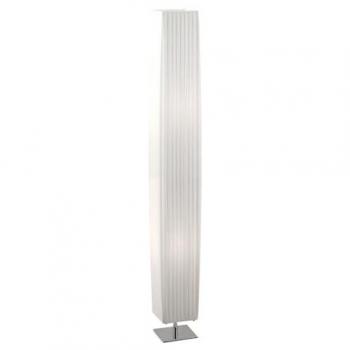 Lampadaire design textile, deux ampoules – hauteur 119 cm, finition blanche en métal