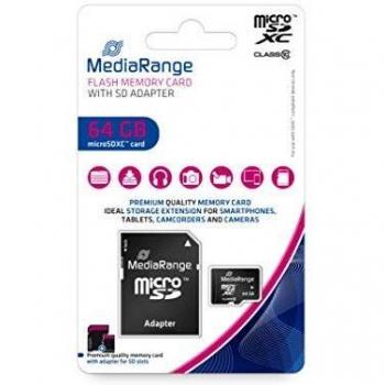 MediaRange MR955 – Carte microSDXC 64 GB avec adaptateur intégré