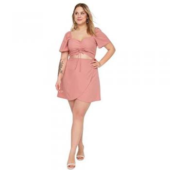 Gewebte Raffungen Curve‑Kleid mit Cut‑outs TrendYol – 50