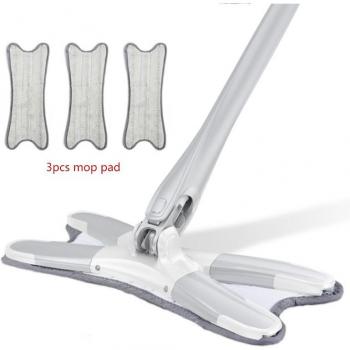 X-type 360 Flat Mop with 3 Reusable Cleaning Pads