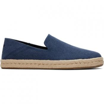 Toms Santiago Espadrilles Navy Nuovo Cartone Canvas EU 44