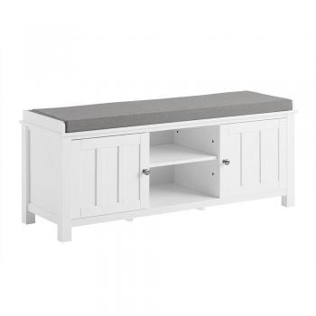 SoBuy FSR35-W Shoe Bench with Two Doors