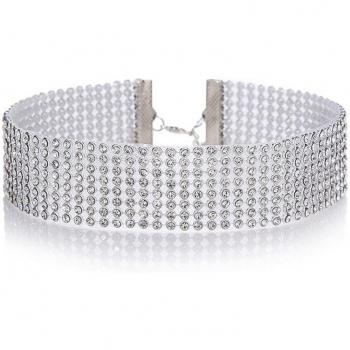 Stretch Rhinestone Choker Necklace for Women