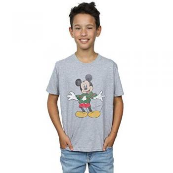Christmas Charm Mickey T‑Shirt – Boys’ Grey Design