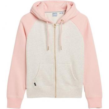 Felpa Essential Baseball Con Zip Rosa Chiaro / Oatmeal Chiaro XS