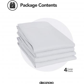 Deconovo Verdunkelungsvorhang Ösen 260x140 cm Weiß 4er Set