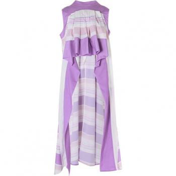 Asymmetrische gestreifte Bluse für Frauen, lässig, mit Patchwork-Details