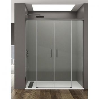 Paroi de Douche Aluminium Titane 182-192 cm