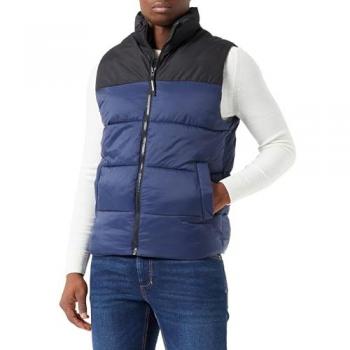 Jack & Jones Herren Weste Toby Dunkelblau Schwarz Regular Fit XL