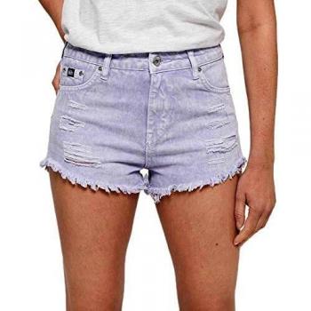 Pantaloni Donna Superdry Eliza, stile cut‑off, colore Lilac Bleach 27