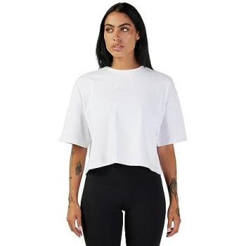 Felpa Cropped da Donna in Bianco con Wordmark Fox