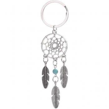 Porte-clés avec plumes et perles