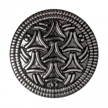 Round Crimped Edge Metal Buttons 17.5mm, Pack of 5 Silver