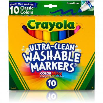 Crayola 10 Pack Ultraclean Broad Line Markers