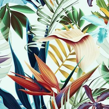 Papier Peint Bleu Tropical Écologique 250x200 cm