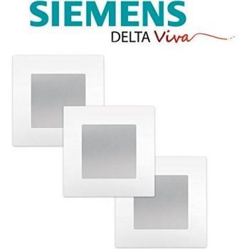 Trio d'Interrupteurs Va et Vient Silver Delta Viva + Plaque Blanche