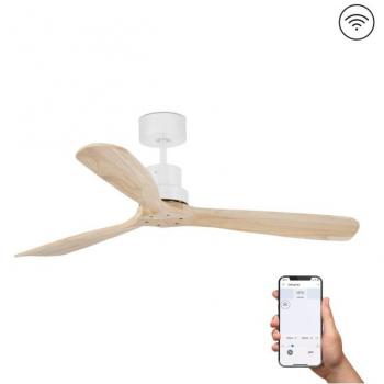 Lantau Large White Pine Ceiling Fan DC Smart 6 Speed