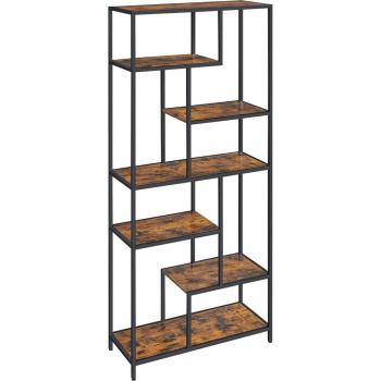 Libreria Retro 5 Ripiani in Legno Marrone