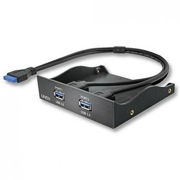 Lindy 2‑Port‑USB 3.0 Frontplatte mit Audio­anschluss