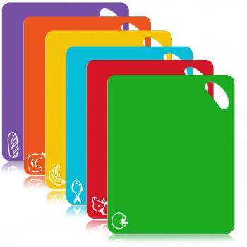 Olivivi Nonslip Cutting Mats with Durable Icons and Antimicrobial Features, 6 Count