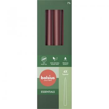 Pillare di candele Bolsius 245x24mm Bordeaux, 4 unità
