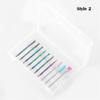 10pcs Rainbow Nail Drill Bits 3/32 for Manicure