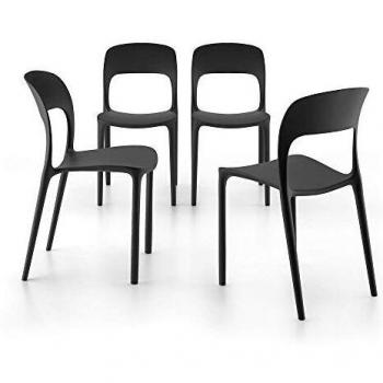 Sillas Amanda, set de 4 unidades, negro