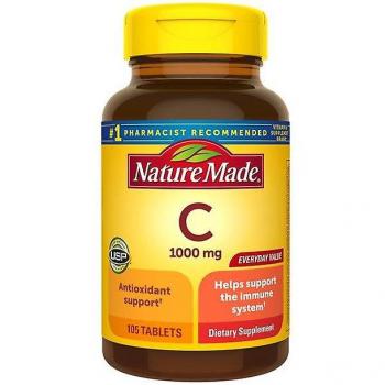 Comprimés Nature Made de Vitamine C 1000 mg, 105 pièces pour le soutien immunitaire