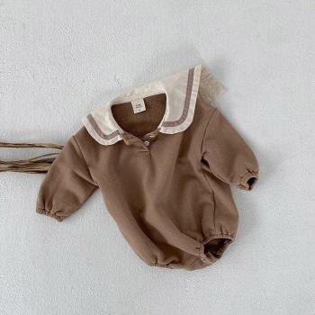 Monos en coton manches longues pour bébé 0-24M col marin