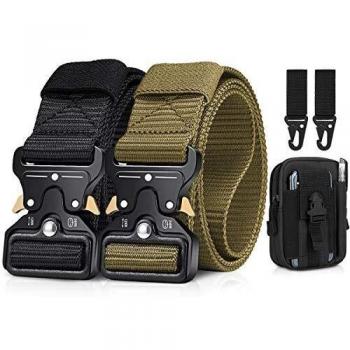 BESTKEE Men's Tactical Belt with Quick-Release Metal Buckle