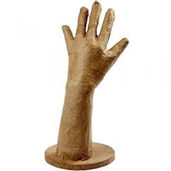Kreativ hand av papier-maché, H: 27,5 cm, 1 st