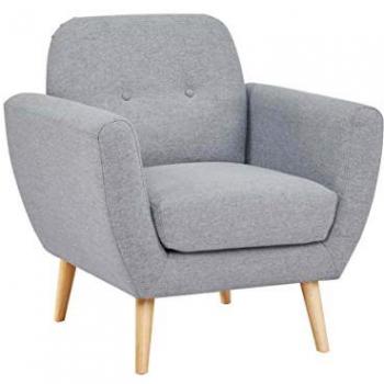 Poltrona Da Salotto Design Contemporaneo Grigio Chiaro 84x79x86 H