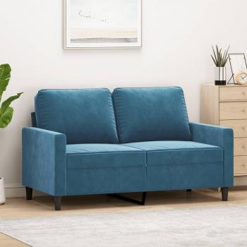 Sofá de 2 plazas terciopelo azul 120 cm Vidaxl Azul