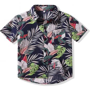 Kimocat Casual Tropical Print Boy's Top