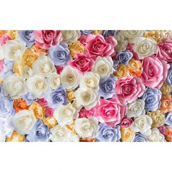 Rosenblumen‑Farbmuster‑Fototapete – Dekokunst für den Garten