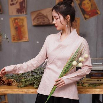 Chemisier vintage Hanfu femme couleur unie