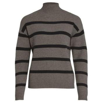 VILA VIRIL MOCKNECK Pullover in Braun gestreift