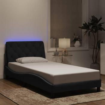 Lit Adulte Rembourré avec Lumières LED, Cadre de Lit 100x200 cm
