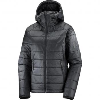 Giacca donna Salomon Outline HD Insulated con cappuccio nera