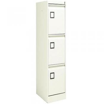 TC Bisley 3-Drawer Contract Steel Filing Cabinet – Chalk Color