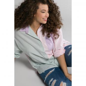 Women's Plus Size Cotton Patch Look Blouse, Pink, Size 28/30
