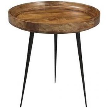 Dynamic24 Beistelltisch, Beistelltisch 50 x 50 cm Mangoholz braun