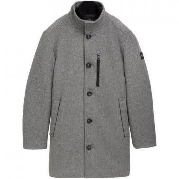 TOM TAILOR Herrenmantel 2-in-1 aus Wolle, grau, S