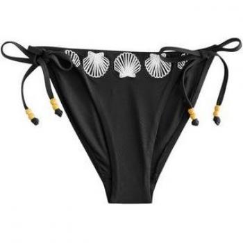 Next Bikini‑Hose Slip – Stilvolles seitliches Binden + Stickkunst