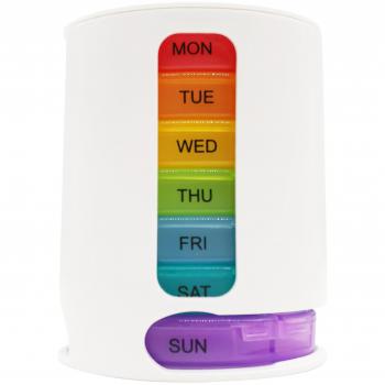 PuTwo Weekly Pill Organizer, Large Capacity, Rainbow