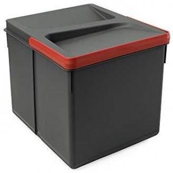 Emuca Contenitore per la raccolta differenziata Recycle 12 lt, Grigio antracite